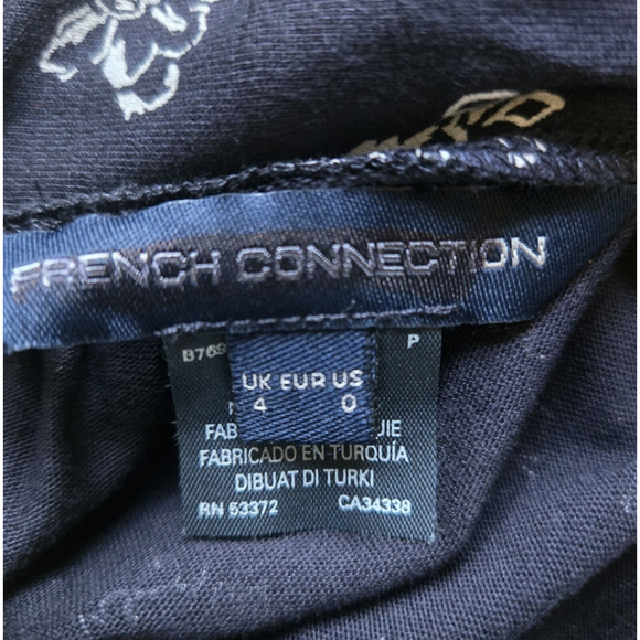 French Connection Fayola Meadow Dress 0 NEW Navy Floral Cottagecore Quiet Luxury - Picture 6 of 9